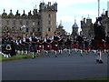 Massed pipe bands at Floors Castle