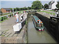 Narrow Boat entering Lock at Lower Farm