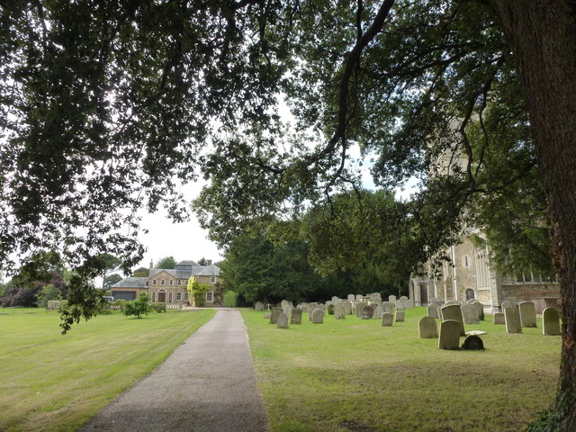 Conington House and All Saints graveyard
