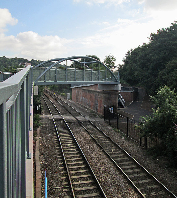 The new railway footbridge at Trent Lane