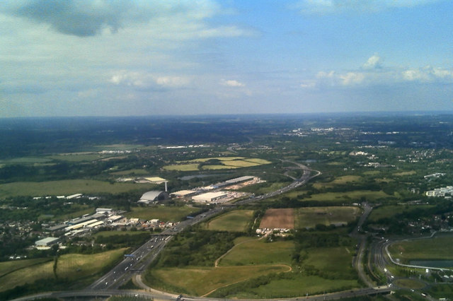 Aerial photograph of landscape north of Stanwell Moor