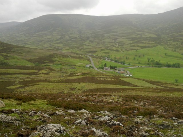 Looking down onto Auchallater