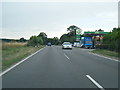 A148 westbound at filling station near Rectory Farm