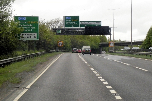 A229 approaching interchange with M2 © David Dixon :: Geograph Britain ...