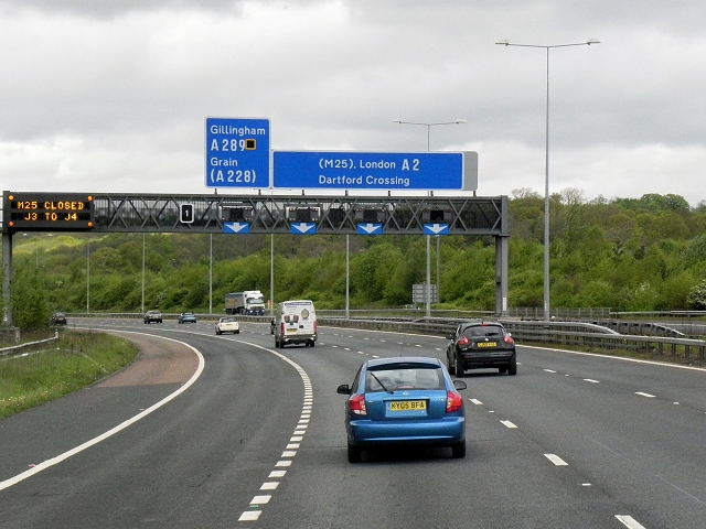 Junction 1 M2 Motorway © David Dixon Cc By Sa20 Geograph Britain