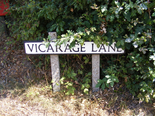 Vicarage Lane sign
