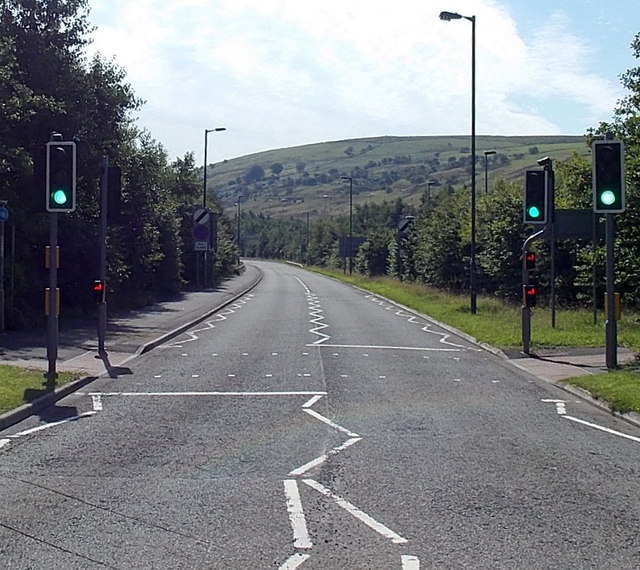 Former railway route now the A4048, Tredegar