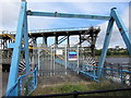 NZ2362 : Closed footbridge onto Dunston Coal Staithes by Gareth James