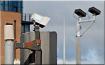 J3474 : Traffic monitoring cameras, Belfast by Albert Bridge