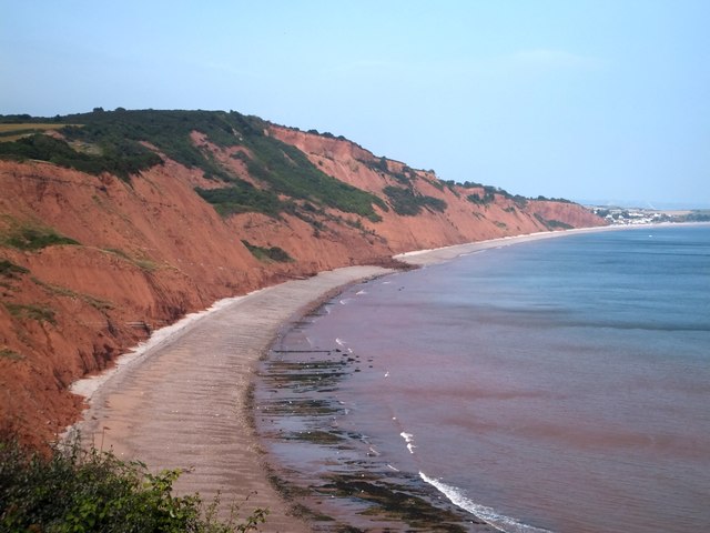 Sandy cliffs with a fall at West Down Beacon
