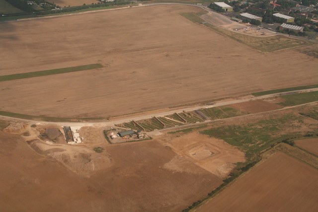 Manby Airfield: New Cattle Pens: Aerial... © Chris :: Geograph Britain ...