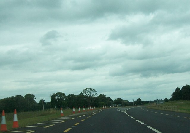 The N52 approaching the cross roads with the L1127