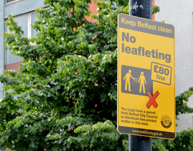 "No leafleting" sign, Belfast