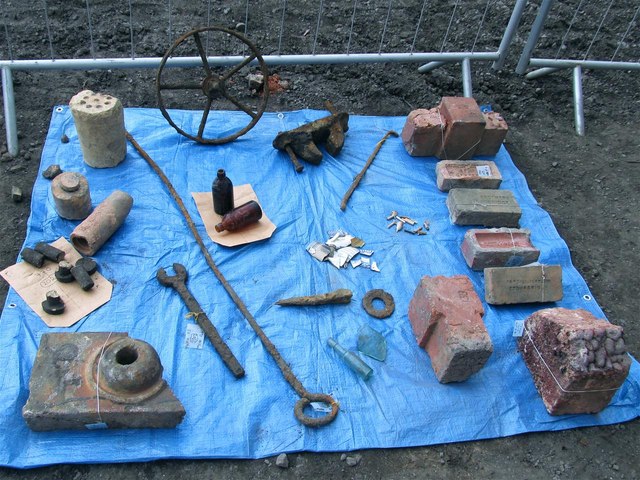 Finds on display at Cyfarthfa Ironworks excavation open day