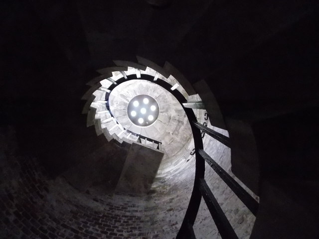 Hurst Castle: up a spiral staircase