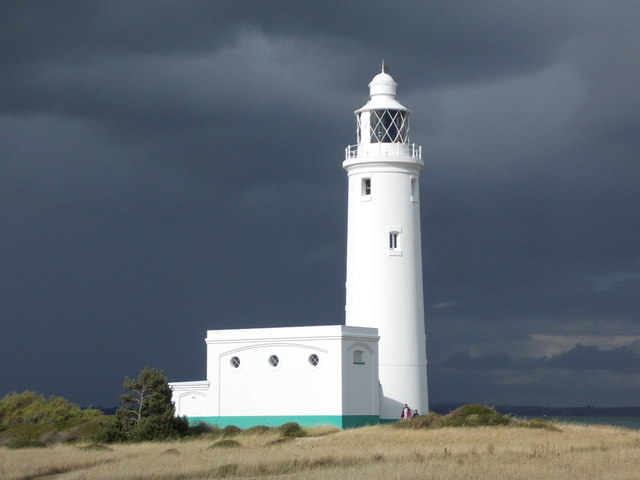 Keyhaven: Hurst lighthouse against a leaden sky