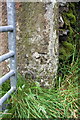 Benchmark on gatepost  to field near Riddings
