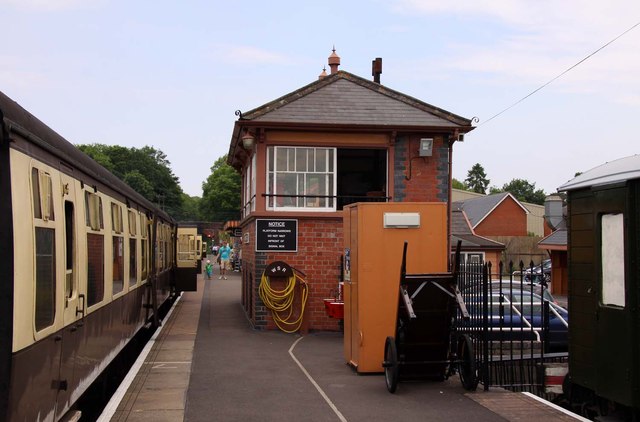 The signal box on Bishops Lydeard station