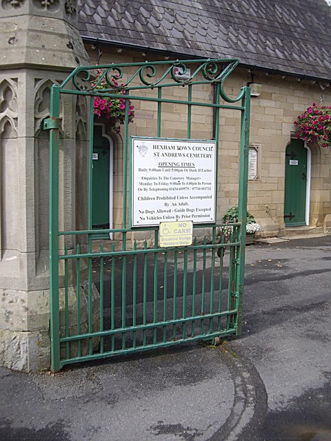 Entry to St Andrew's Cemetery, Hexham