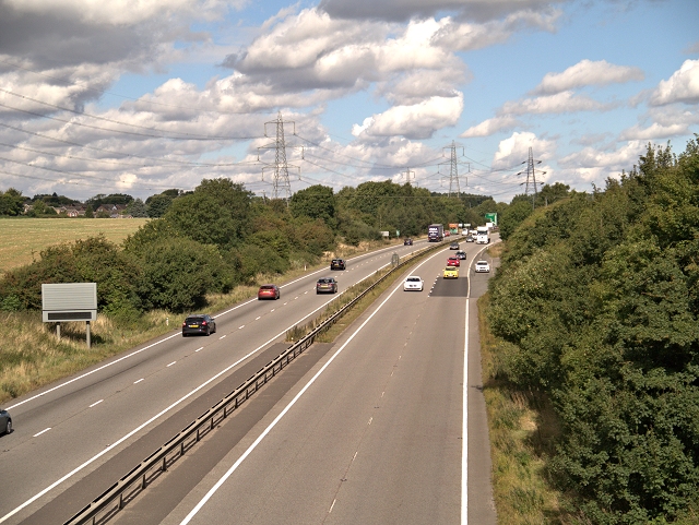 Northbound A1 from Low Road