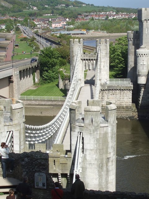 Conwy Suspension Bridge from the castle