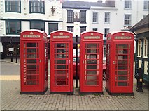 SE3171 : Telephone boxes, Market Place, Ripon by Stacey Harris