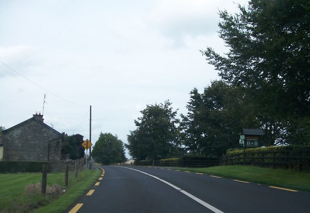 Entering the village of Lackmelch, Co Meath from the south-west along the N52