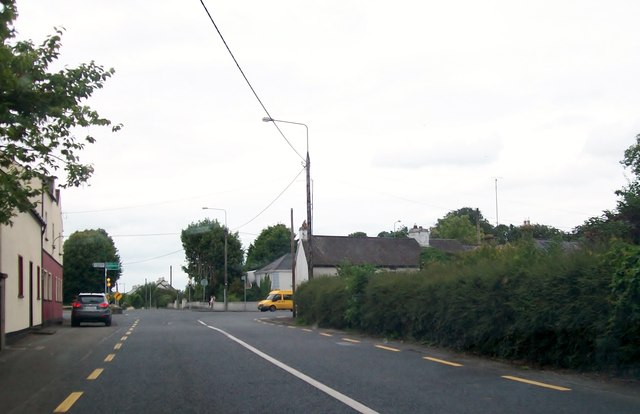 Approaching the cross roads at the centre of Clonmellon