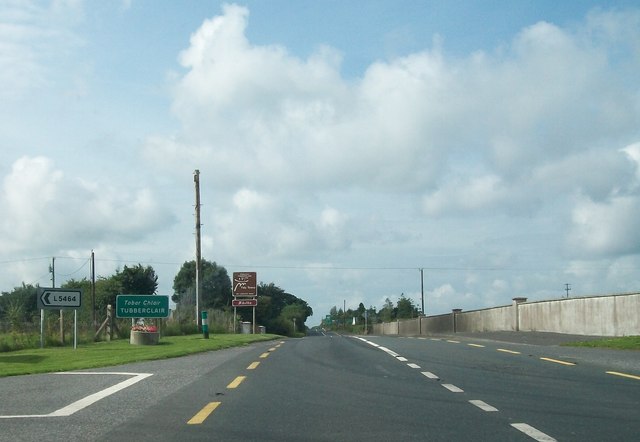 The N55 at the junction with the L5464 at Tubberclair