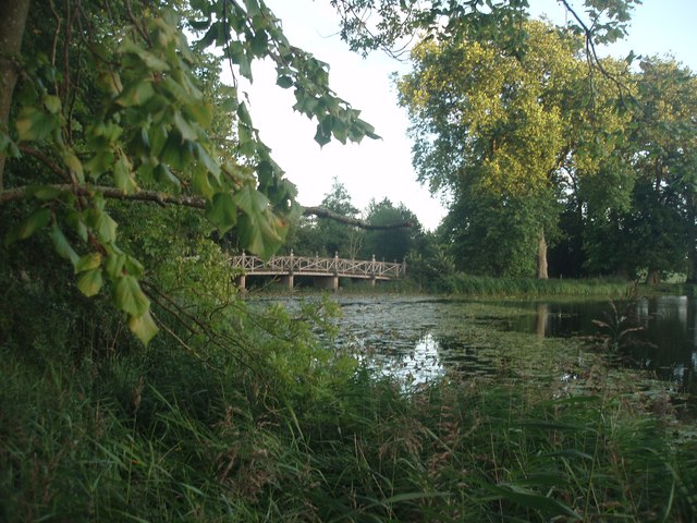 The Chinese Bridge across the upper lake at Wimpole Hall