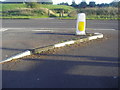 Traffic island with stripy kerb, Woodstock Lane North