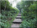 Steps up to the A467 in Blaina