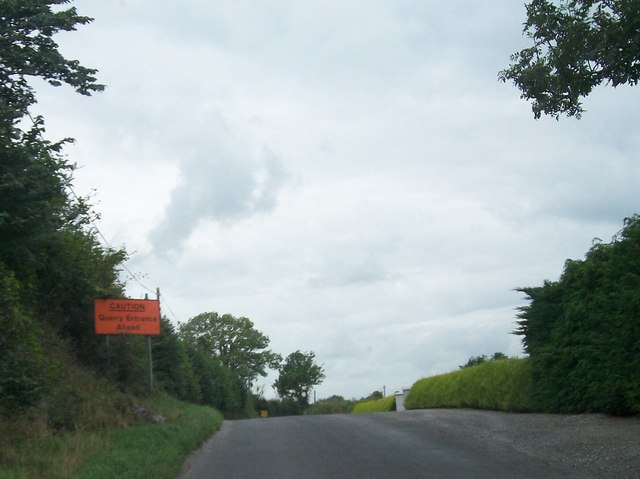 Warning of Quarry Entrance Ahead on the R444 (Back Road)