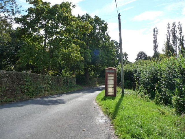 Phone box on Wern Lane, Glascoed