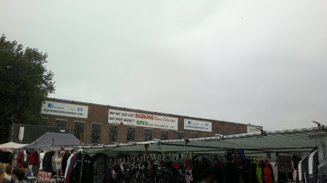 View of the Dagenham Market building from the market itself #2