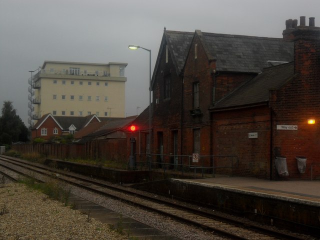 Disused station buildings at Beccles
