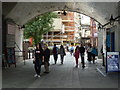 Shad Thames from under Tower Bridge