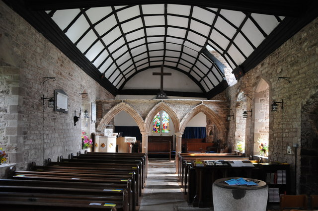 Interior of Welsh Newton church
