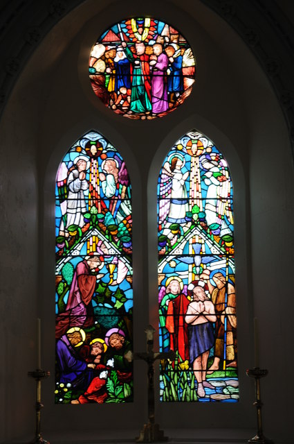 Stained glass window, Welsh Newton church