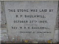 Commemoration stone, Totland Methodist Church (1)