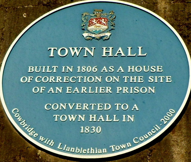 Town Hall blue plaque, Cowbridge