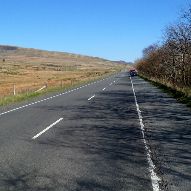 A5 parking area east of Llyn Ogwen in Snowdonia