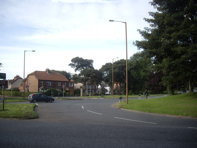 Traffic roundabout on A691 at Aykley Heads