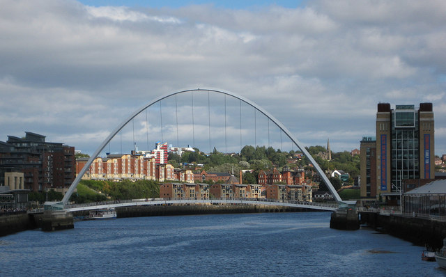 Gateshead Millennium Bridge, linking Gateshead and Newcastle