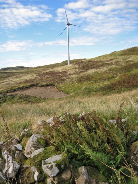 Ruin and a wind turbine