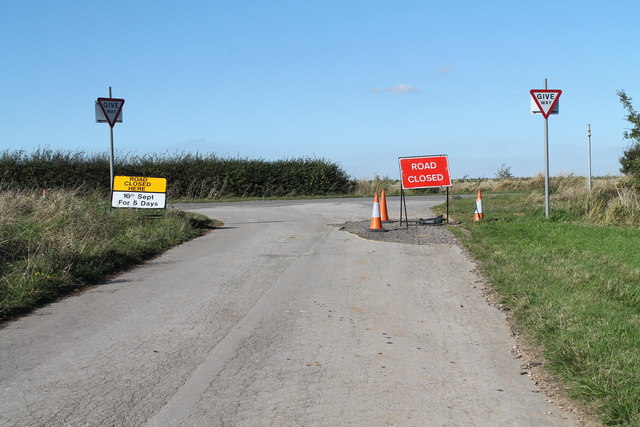 Road junction with Road Closed signs