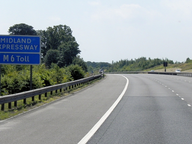 Southbound M6 Toll Road