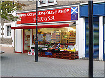 NT4936 : A Polish shop in Channel Street, Galashiels by Walter Baxter