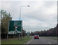 Warning signs for Tattenhoe roundabout from A421