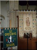 ST7818 : St Gregory, Marnhull: banners by Basher Eyre
